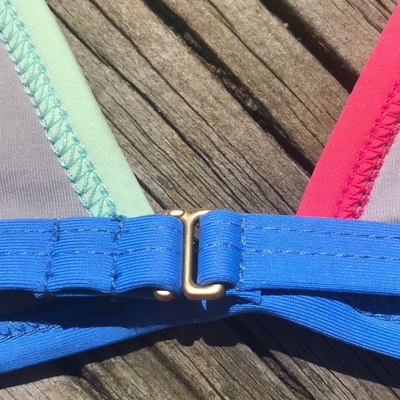 Tavik Sand Colorblock Jett Triangle Bikini Top - Picture 9 of 12